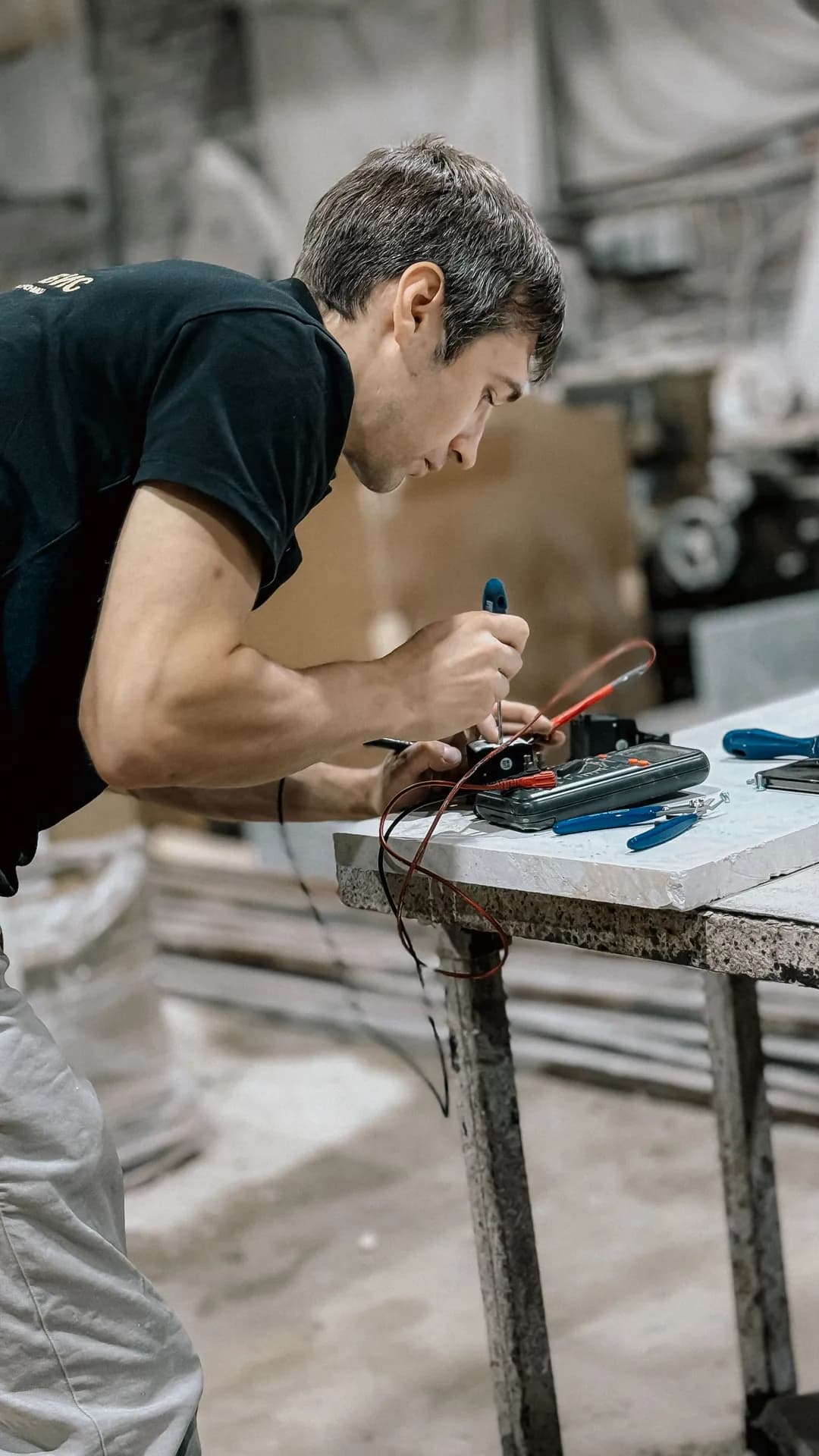 Electrical engineer working in an industrial setting
