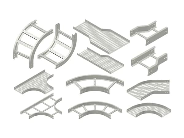 Cable tray bends, risers, tees and couplers