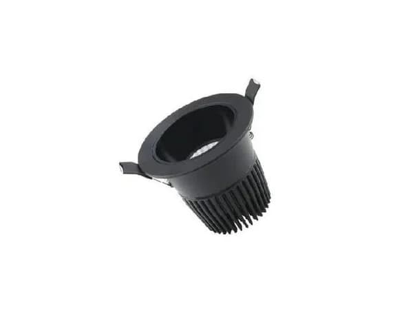 COB LED downlight in a black bezel