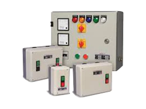 Motor starter panels with pushbuttons and indicators